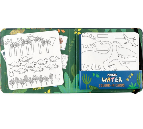 Dinosaur Magic Water Colour-In Cards
