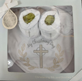 Christening Bib and Booties Set
