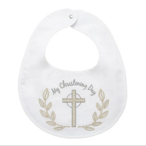 Christening Bib and Booties Set