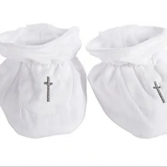 Christening Bib and Booties Set