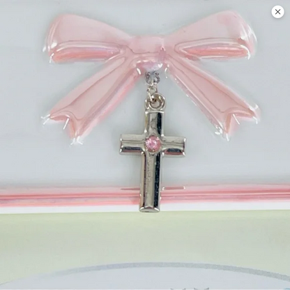 Baby's Baptism Pink Porcelain Frame