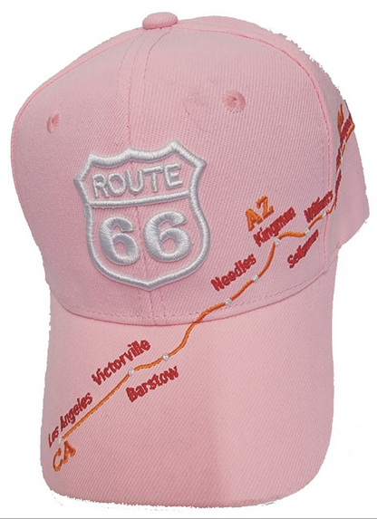 Route 66 Pink Map Cap