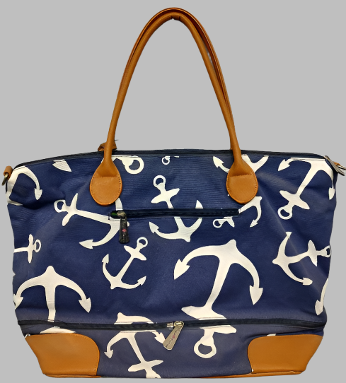 Getaway Weekender Expander Tote Bag with Anchor Design