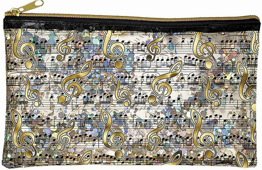 Music Glitter Cosmetic Bag