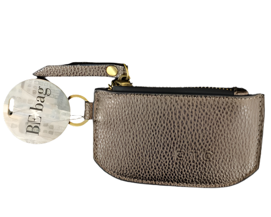 Women's Small Vegan Leatherette Coin Purse Pouch with Keyring