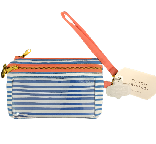 Navy & Coral Wristlet Purse