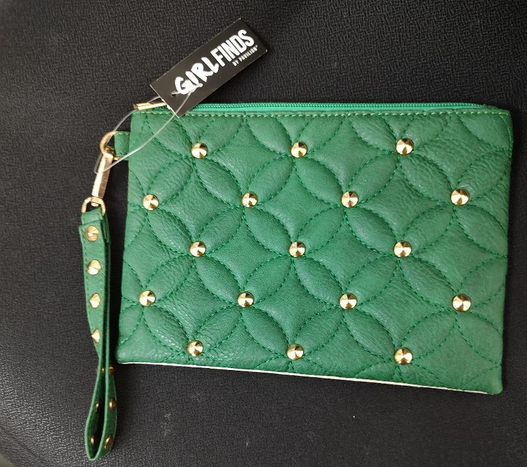 Vegan Leather and Canvas Zipper Pouch - Happy Girls Are The Prettiest