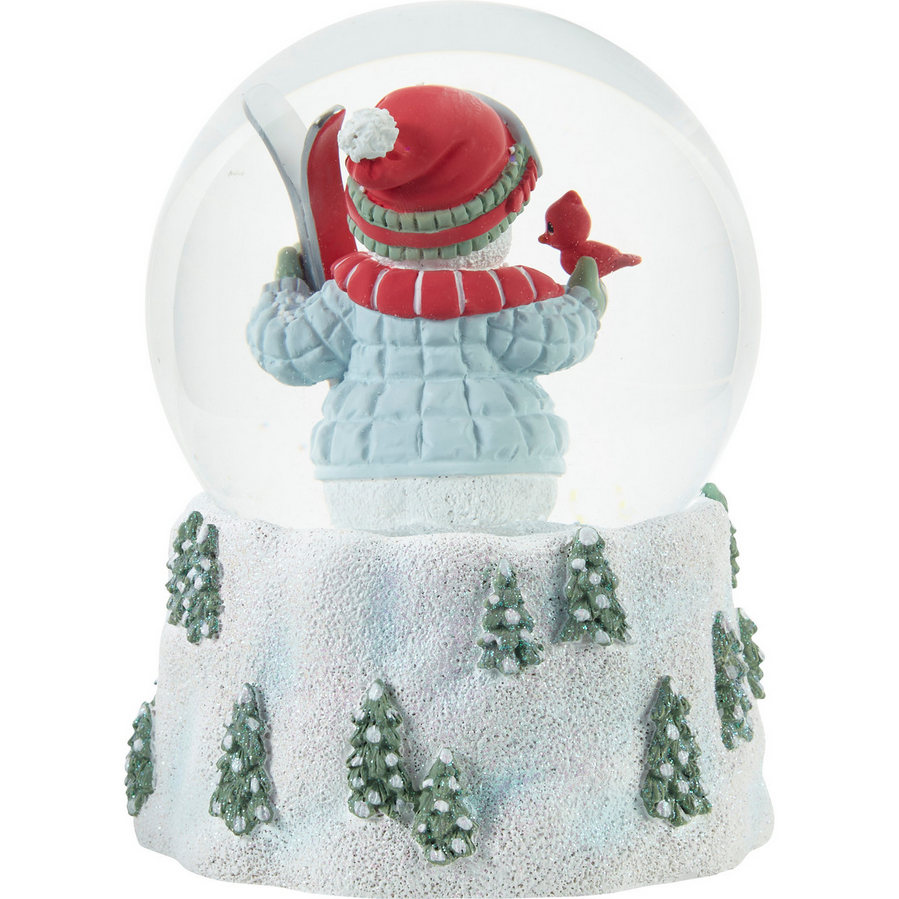 'Tis The Ski-son To Be Jolly Precious Moments Musical Snow Globe