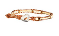Single Tan and White Leather Wrap