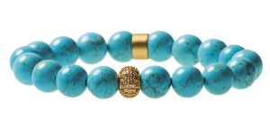 Howlite Turquoise w/Gold Spacer Bracelet