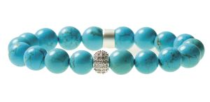 Howlite Turquoise w/Silver Spacer Bracelet
