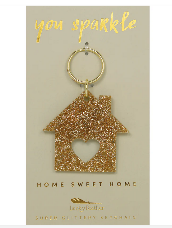 Home Sweet Home Glitter Keychain