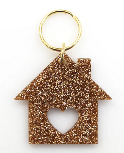 Home Sweet Home Glitter Keychain