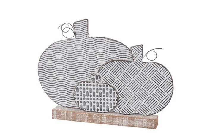 Metal & Wood Slat Sitter Pumpkin