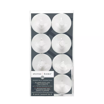 Flameless White LED Tea Lights - 8 Pack