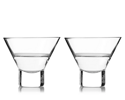 Heavy Base Crystal Martini Glasses /Set of 2