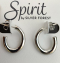 Sculpted Modern Hoop Spirit by Silver Forest Earrings