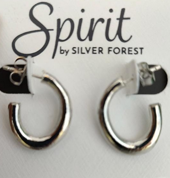 Sculpted Modern Hoop Spirit by Silver Forest Earrings