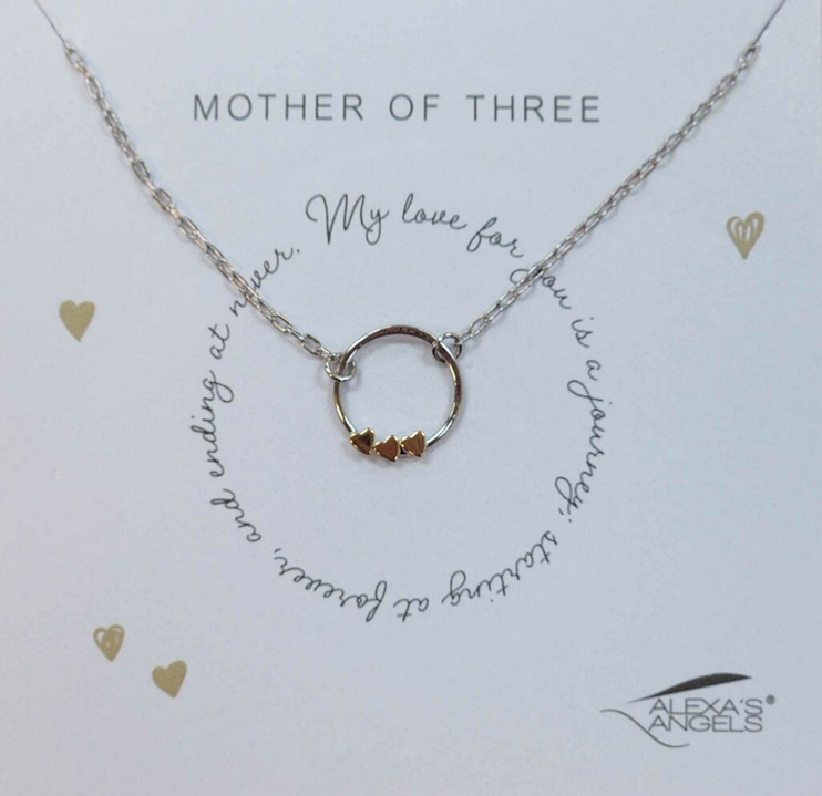 Mother of Three Silver Necklace