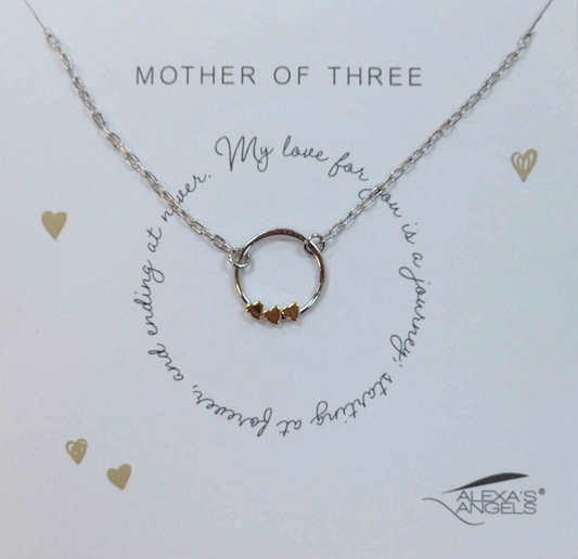 Mother of Three Silver Necklace