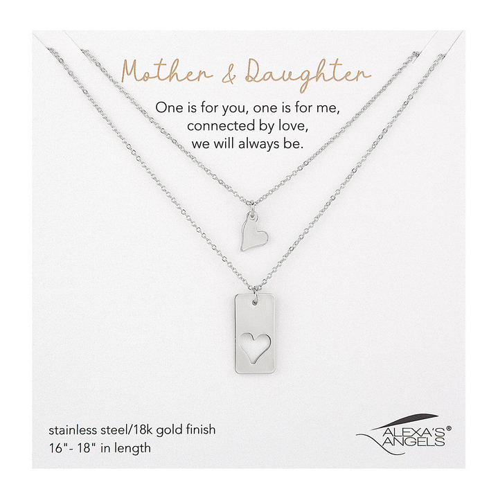 Mother and Daughter Silver Necklace Set