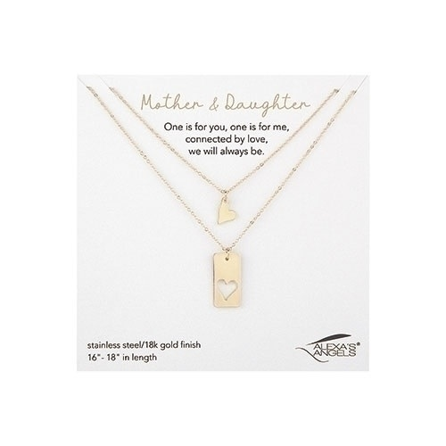 Mother and Daughter Gold Necklace Set