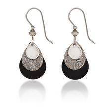 Silver Forest Triple Silver & Black Layered Teardrops