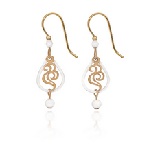 Silver Forest White Teardrop with Swirl & Drop Earrings