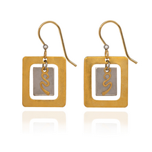 Silver Forest Squares and Squiggles Earrings