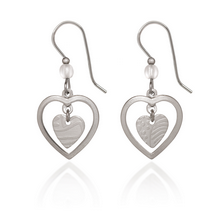 Silver Forest Silver Heart in Open Heart Earrings