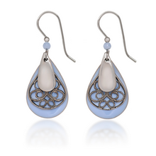 Silver Forest Blue & Silver Layered Teardrop & Filigree Earrings