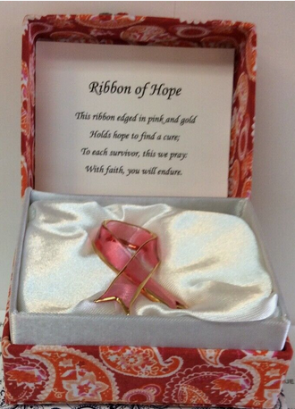 Pink Ribbon Of Hope Glass Messenger