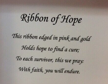 Pink Ribbon Of Hope Glass Messenger