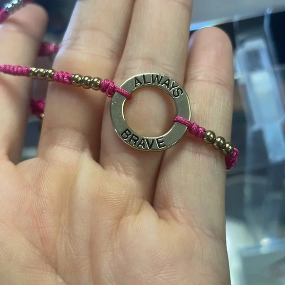 Always Brave Circle Cancer Bracelet