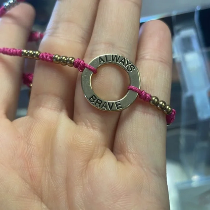 Always Brave Circle Cancer Bracelet