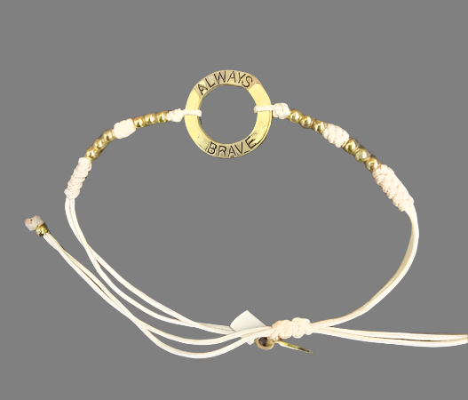 Always Brave Circle Cancer Bracelet