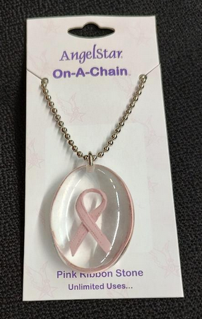 Pink Ribbon Stone On A Chain