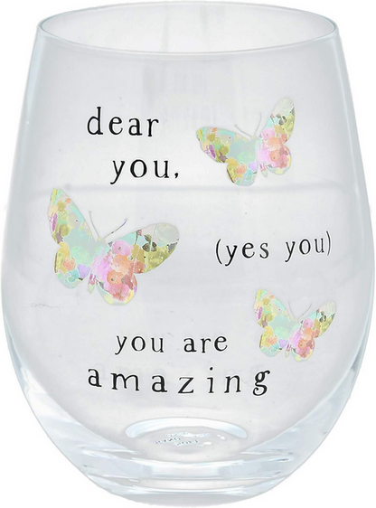 Dear You Stemless Wine Glass
