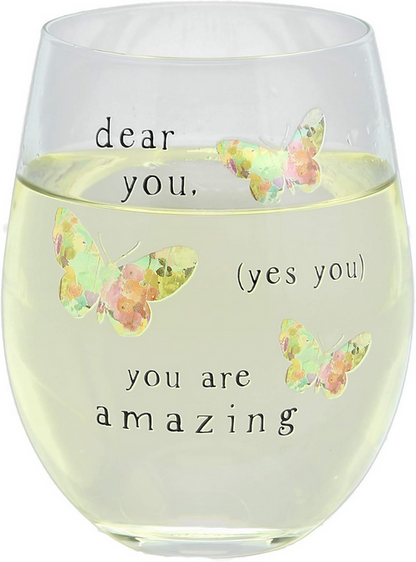 Dear You Stemless Wine Glass
