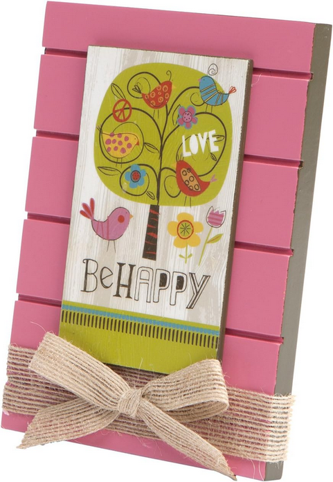 Be Happy Barnwood Plaque