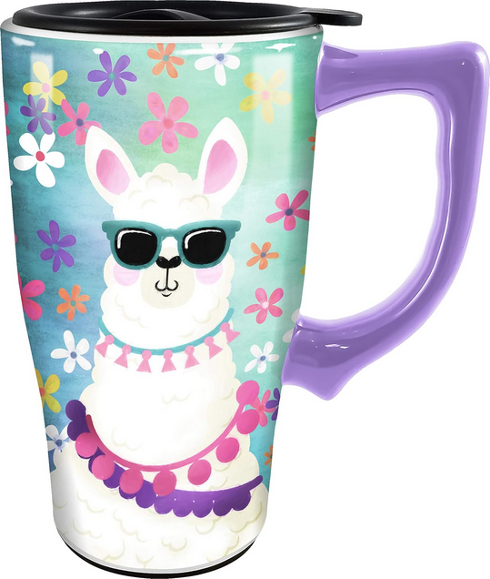 Llama Ceramic Travel Mug