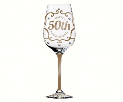 Happy 50th Anniversary Wine Glass