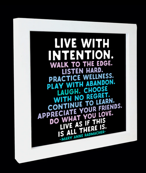 Live With Intention Framed Print