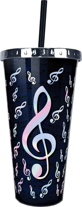 Music Foil Tumbler w/Straw