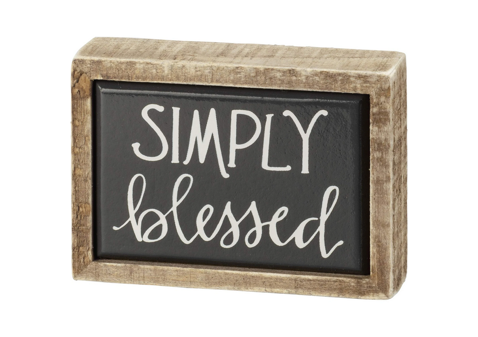 Simply Blessed Small Box Sign