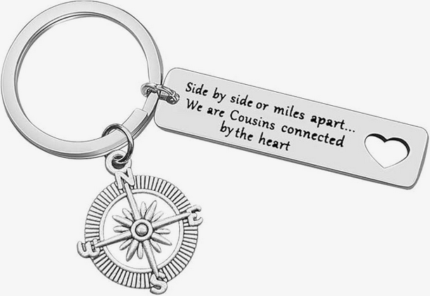 Side by Side Cousins keychain
