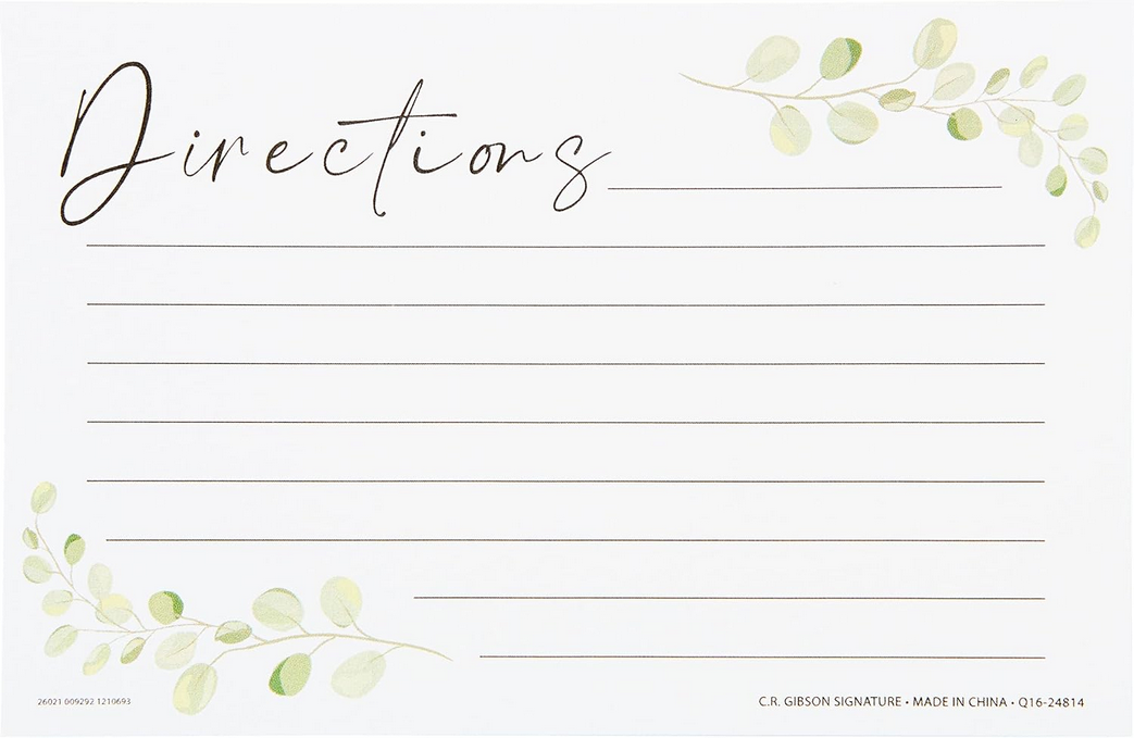 Wedding Shower Recipe Cards and Invite Enclosure Cards
