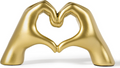 Gold Heart Hands Sculpture