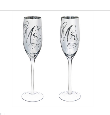 Mr.  & Mrs. Champagne Flutes