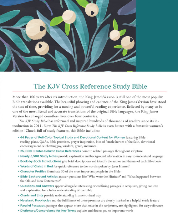 The KJV Cross Reference Study Bible/Turquoise Floral Cover